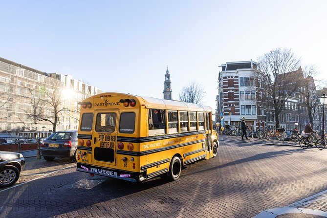 Partybus Amsterdam for 15 persons (1 hour drive) - A Unique Party Experience in Amsterdam with a Converted American School Bus