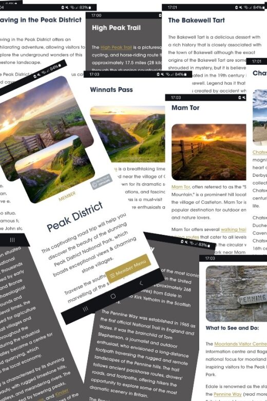 Peak District (Yorkshire): Online Road Trip Guidebook - Outdoor Adventures and Active Experiences