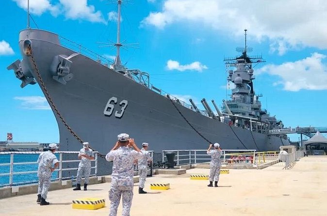 Pearl Harbor USS Arizona Memorial and Battleship Missouri - Viewing the King Kamehameha Statue