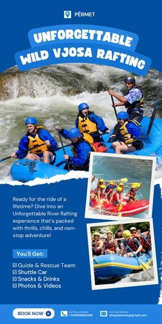 Përmet: Vjosa River Rafting Adventure - Navigating the Wild Rapids of Vjosa River