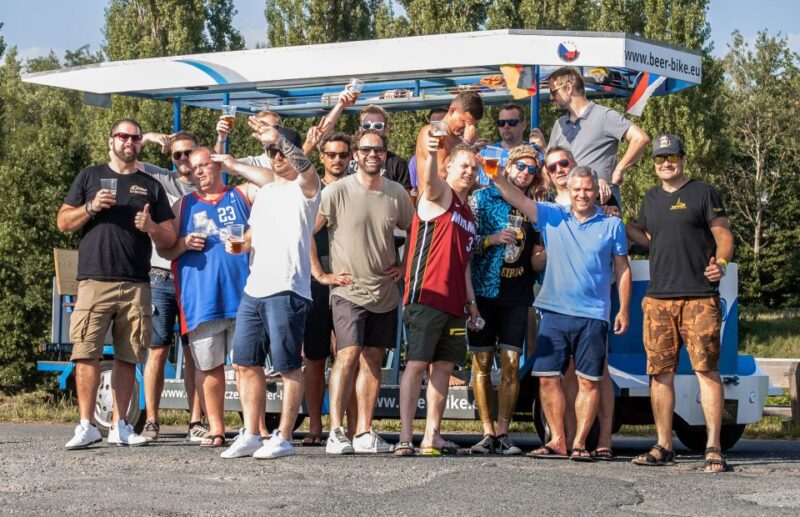 Pilsen: 1.5-Hour Beer Bike with Unlimited Beer - Night Party Lights and Personal Music Enhance the Mood