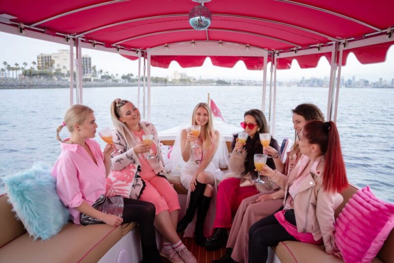 Pink Private Boat Cruise in San Diego! Bachelorette Birthday - Customizable Route with Iconic San Diego Sights