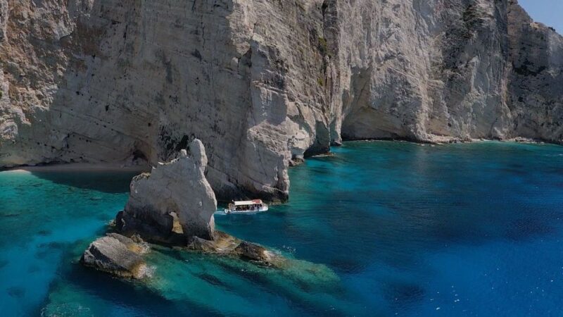 Porto Vromi: Cruise to Navagio, Turtle island & Keri Caves - Landmark Passes and Scenic Highlights