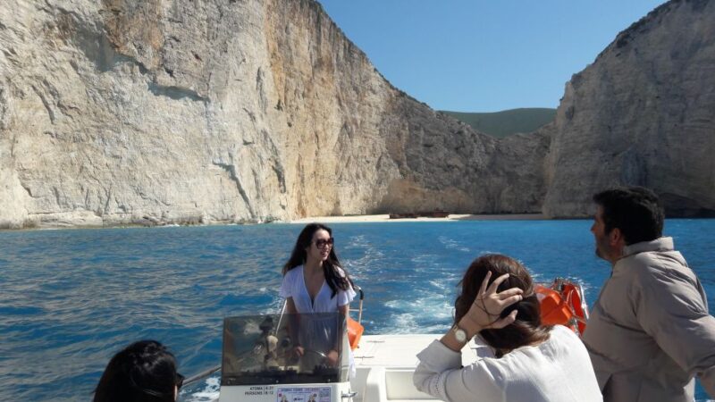 Porto Vromi: Navagio Beach & Blue Caves Private Boat Tour - Stopovers at Sfogio Beach, White Beach, and Porto Steniti