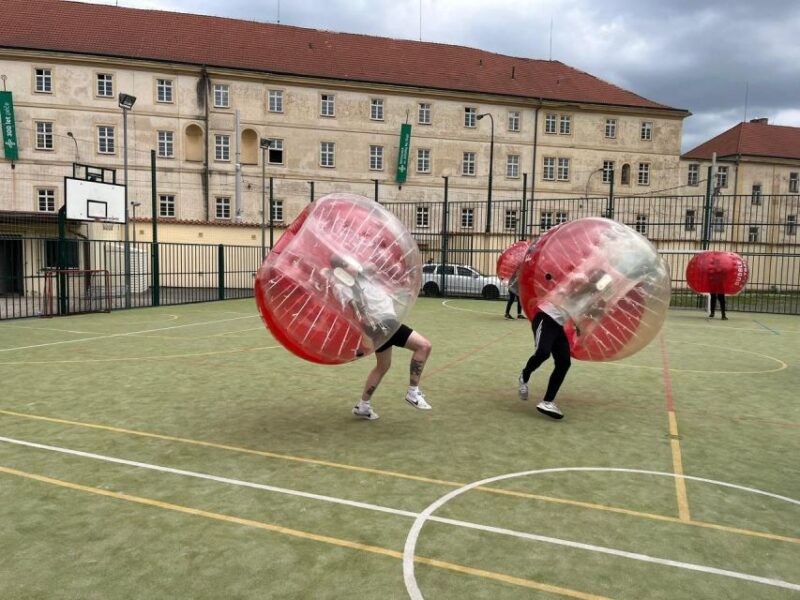 Prague: Bubbles football in city centre of Prague - Playing Bubble Football in Pragues City Center
