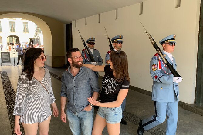 Prague Castle and Pubs Tour with Drinks Included - Viewing Schwarzenberg Palace from a Scenic Pub Spot