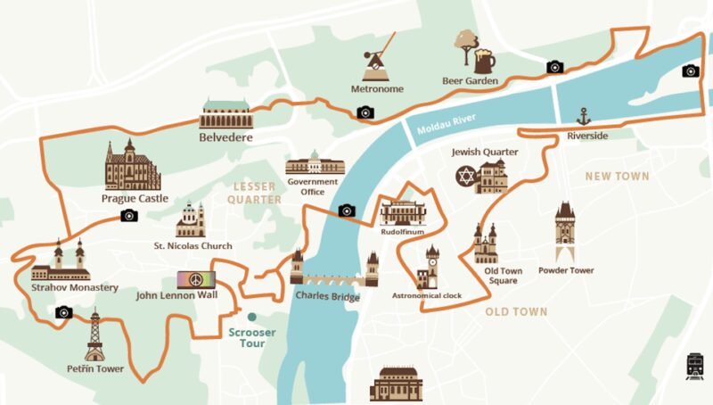 Prague: Fat Tire E-Scooter Guided Tour - Scenic Stops at Vyhlídka na Letné and Prague Castle