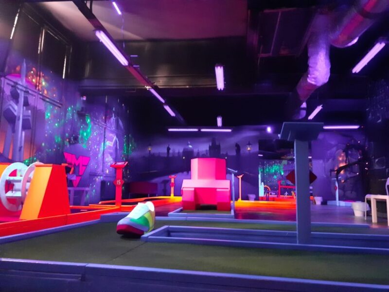 Prague: Glow Golf Mini Golf Game by UV Light - Enjoy Food, Drinks, and Additional Games