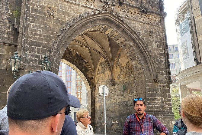 Prague: Old Town and Jewish Quarter Small-Group Tour - Visiting the Historic Theatre Des Etat and Prasna Brana Gate
