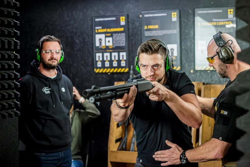 Prague: Shooting Range Experience with up to 10 Guns - The 4 Gun Lanes: Variety and Capacity
