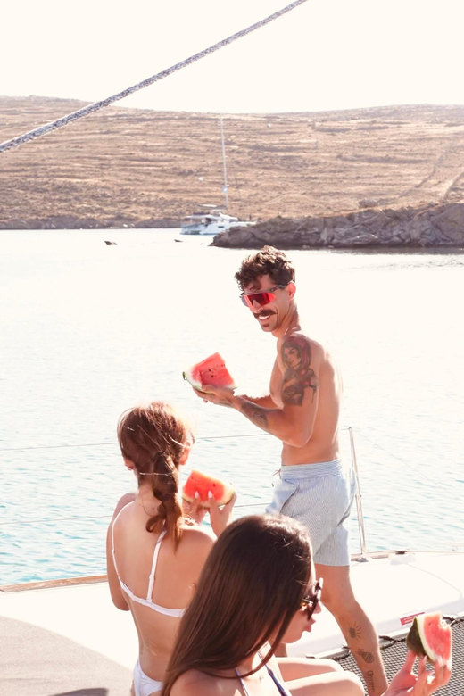Private Catamaran Cruise Mykonos Delos with Meals & SUP - Sunset Option for a Magical Finish