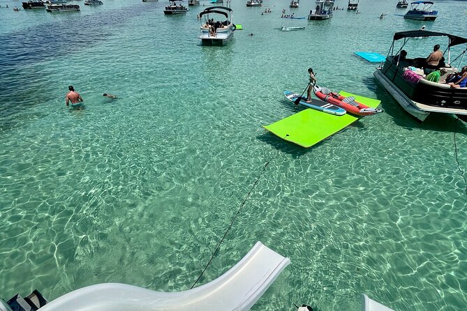 Private Crab Island Double Slides Pontoon Charter - Key Points