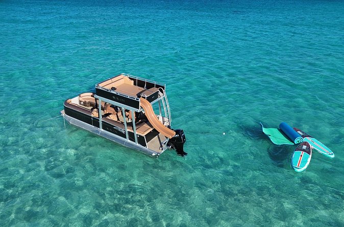 Private Crab Island Luxury Slide Pontoon Charter - The Experience at Crab Island