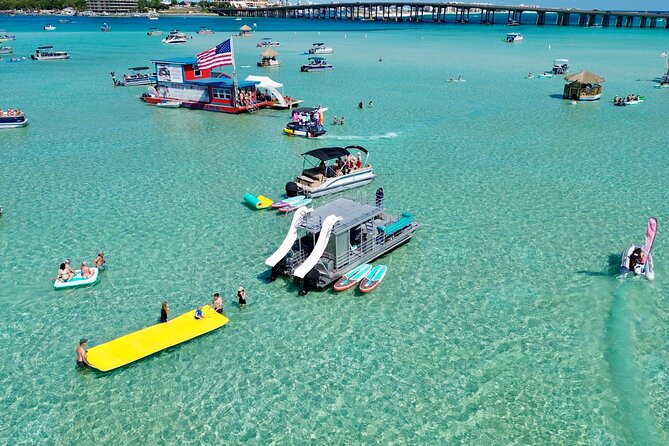 Private Crab Island Slide Pontoon Charter w/Restroom (Up to 12) - Enjoy a Private, All-Inclusive Day at Crab Island in Destin