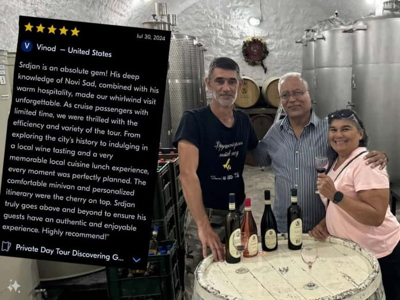 Private Day Tour Discovering Gems of Novi Sad in Luxury - Scenic Drive Through Vineyards and Hills to Fruska Gora