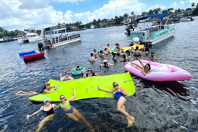 Private Double Deck Pontoon Party Cruise in Fort Lauderdale - Visiting 15th Street Fisheries and Feeding Tarpon