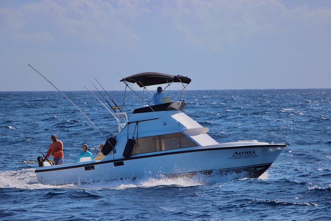 Private fishing charter Bertram 31ft 6 pax max if you don't fish you don't pay - Key Points