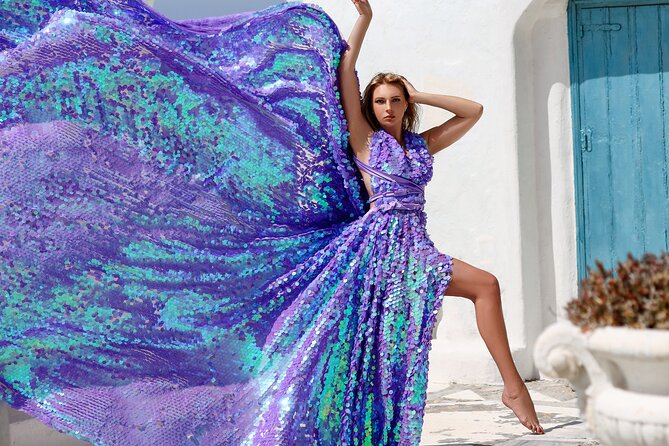 Private Flying Dress Photoshoot in Mikonos - The Delivery of Photos and Post-Processing