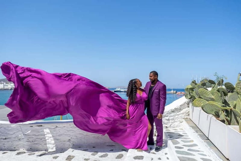 Private Flying Dress Photoshoot Santorini With Pickup - Who Will Love This Photoshoot?
