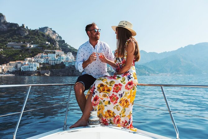 Private Full-Day Guided Boat Tour at the Amalfi Coast - Enjoying Prosecco and Refreshments on Deck