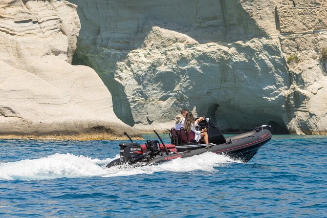 Private Milos Tour "Unspoiled Secret Beaches"- Luxury Boat Rental - Exploring Gerontas and Gerakas Bay