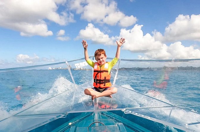 Private tour on transparent boat Cancun Nichupté lagoon - Marine Life Viewing and Reef Highlights