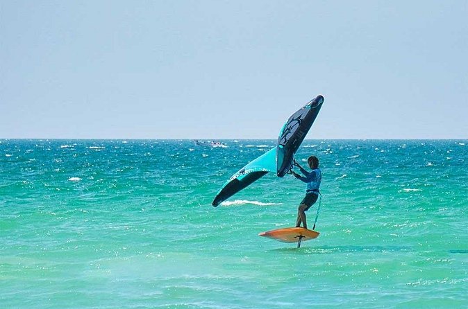Private Wing Foil lesson in Cacun from Isla Blanca - The Expertise of Kitesurf Mexico