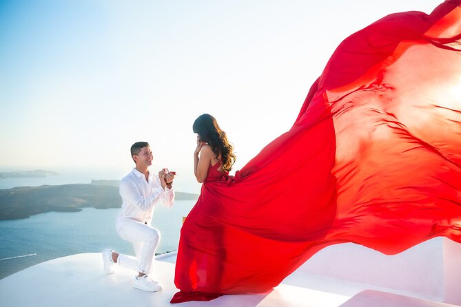 Professional Flying Dress Photoshoot In Santorini - Delivery of Photos and Post-Processing