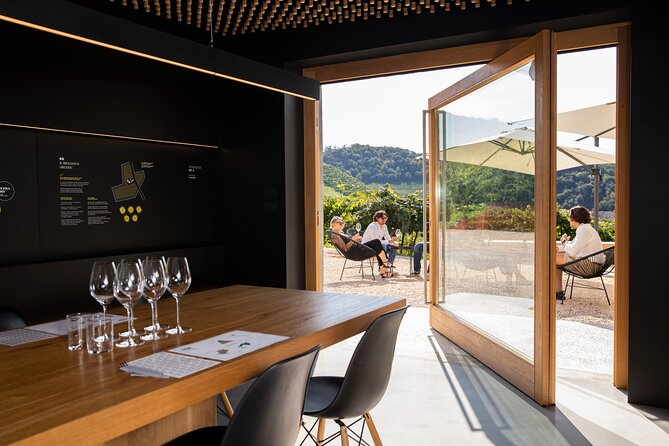 Prosecco tasting with appetizers - The Modern Winery Setting in Valdobbiadene