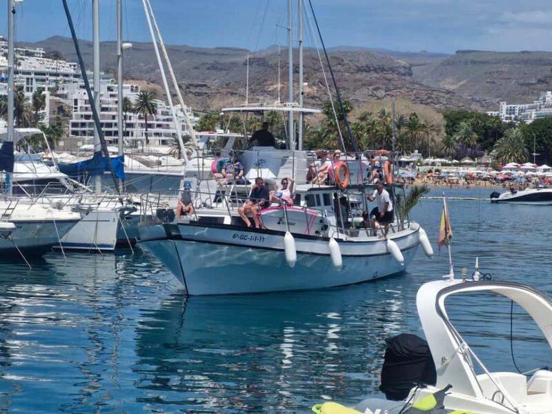 Puerto Rico, Gran Canaria: boat trip, drinks, food, paddle surfing, snorkeling. - Paddle surfing and inflatable water toys for fun on the water