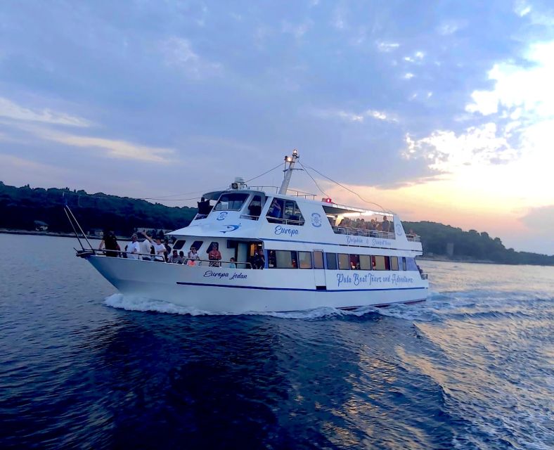 Pula: Dolphin&Sunset Cruise in Brijuni with Dinner&Drinks - Departing from Pula to Brijuni on a Spacious Double-Deck Boat