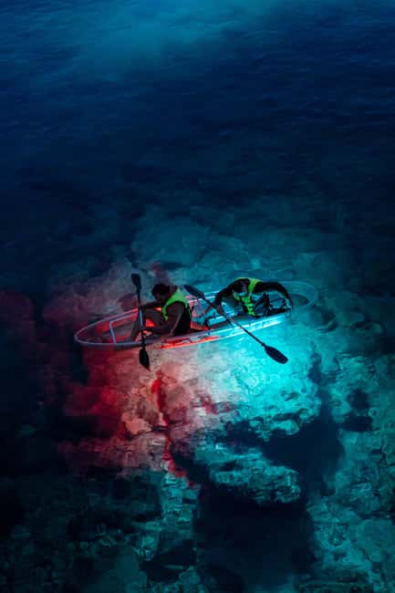 Pula: Night Kayak Tour with Glowing Kayaks - The Canyon and Marine Life Insights