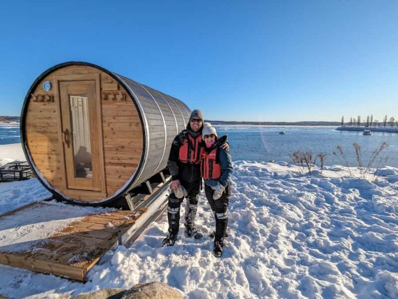 Quebec City: Sunset Ice Canoe Experience with Sauna - Midway Break with Hot Chocolate and Ice Walks