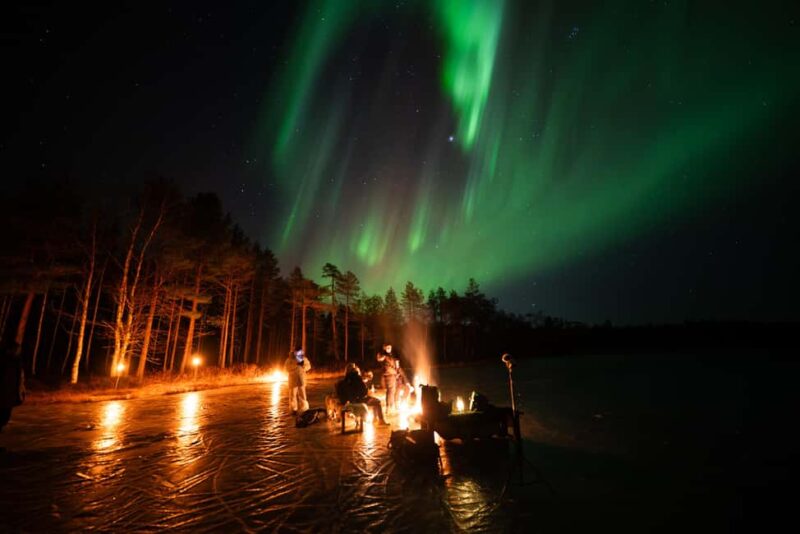Ranua: Lupland Aurora Activity Park  After Dark Adventure - Snow Activities: Skating, Kick sledding, and Snowshoeing