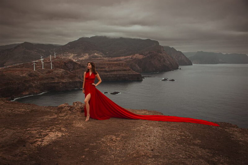 Red Flying Dress Photoshoot & Drone Video in Madeira - Key Points