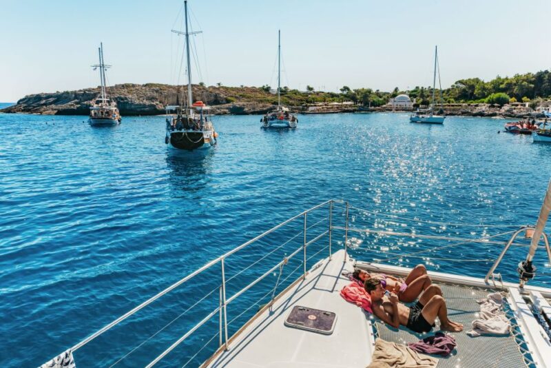 Rhodes: All-Inclusive Catamaran Cruise with Lunch and Drinks - Kalithea Springs: Famous for its Healing Waters and Scenic Setting