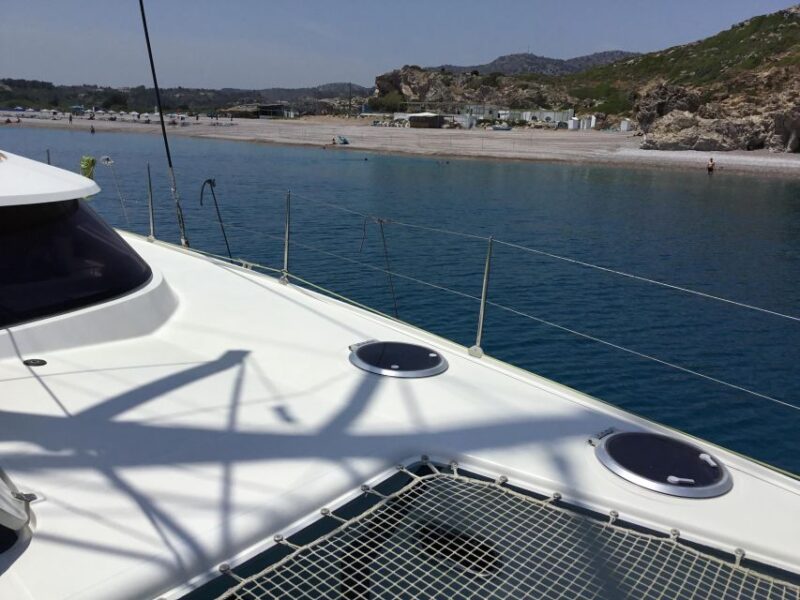 Rhodes: Sailing Catamaran Day Cruise with food and drinks - Swimming Stops at Rhodes’ Top Bays