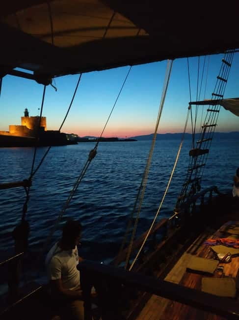 Rhodes: Sunset Cruise 1 hour on an 18th-Century Boat - Drinks and Refreshments Aboard the Ship