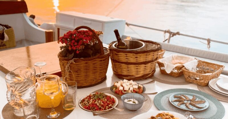 Rhodes: Sunset Cruise with Open Bar, Dinner, & Live Music - Gourmet Greek Fusion Dinner on Deck