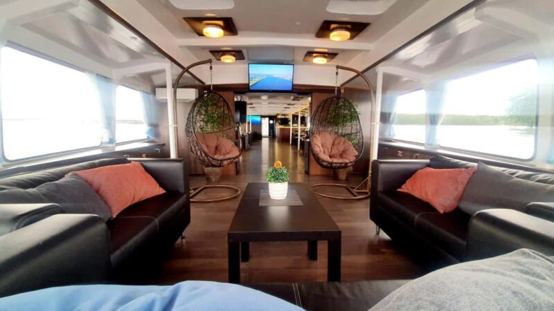 Riga: Sunset trip to Sea gates - River Cruises Latvia - Food and Drinks on the Boat