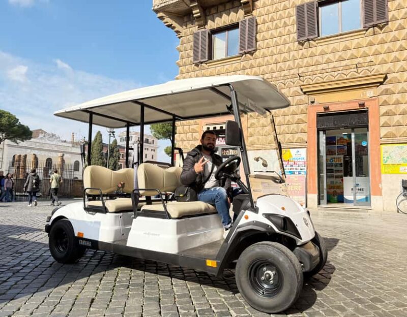 Roma City Golf Card Pick up tour - Highlights of the Stops and Sights