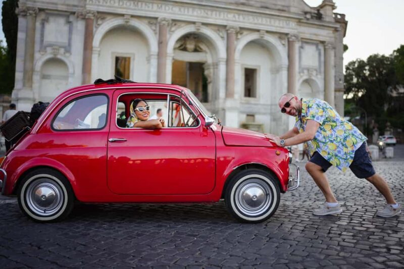 Roma: Photography service and Fiat500 & Aperol Spritz - Discovering Charming Trastevere Neighborhood