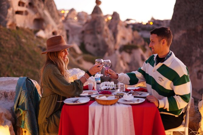 Romantic Cappadocia Sunset Dinner and Wine - Scenic Sunset Over Uçhisar Castle and Fairy Chimneys