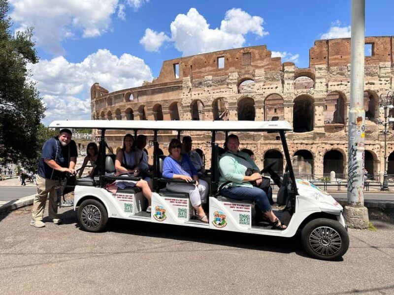 Rome: 4 hours Deluxe Golf cart Personalised Sightseeing tour - Navigate Roman Streets and Hidden Alleyways Easily