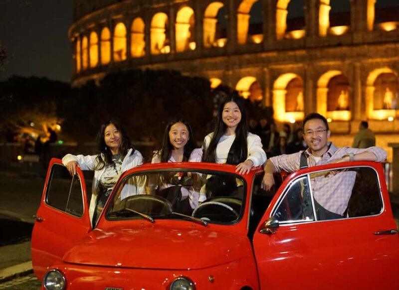 Rome: Night photosession in a Fiat 500 with Aperol Spritz - Key Points