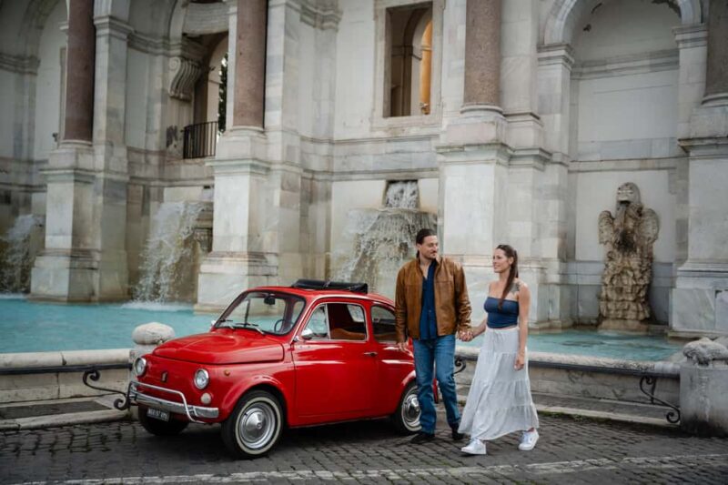 Rome: Photography service with Classic car fiat 500 - Exploring the Tranquil Beauty of Giardino degli Aranci