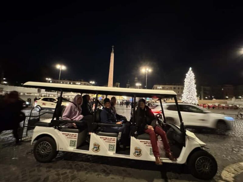 Rome: Private Golf Cart Christmas Lights Tour by Night - The Nighttime View of Trevi Fountain and Surroundings