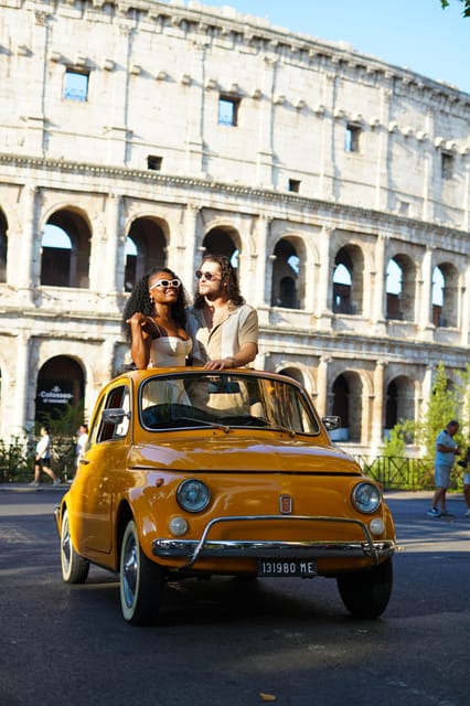 Rome Pro Photoshoot Service with Free Transport by Fiat 500 - Key Points