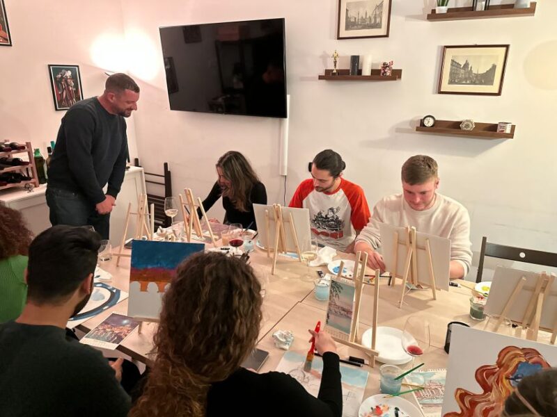 Rome: Small-Group Art Class with Wine - Creating a Personal and Shareable Artwork
