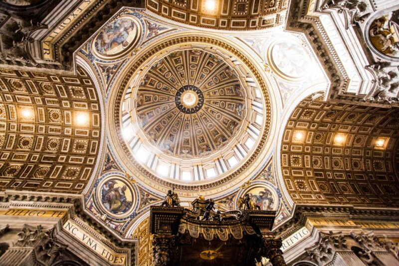 Rome: St. Peter's Basilica & Dome Entry Ticket & Audio Tour - Inside St. Peters Basilica: Art and Mosaics Close Up